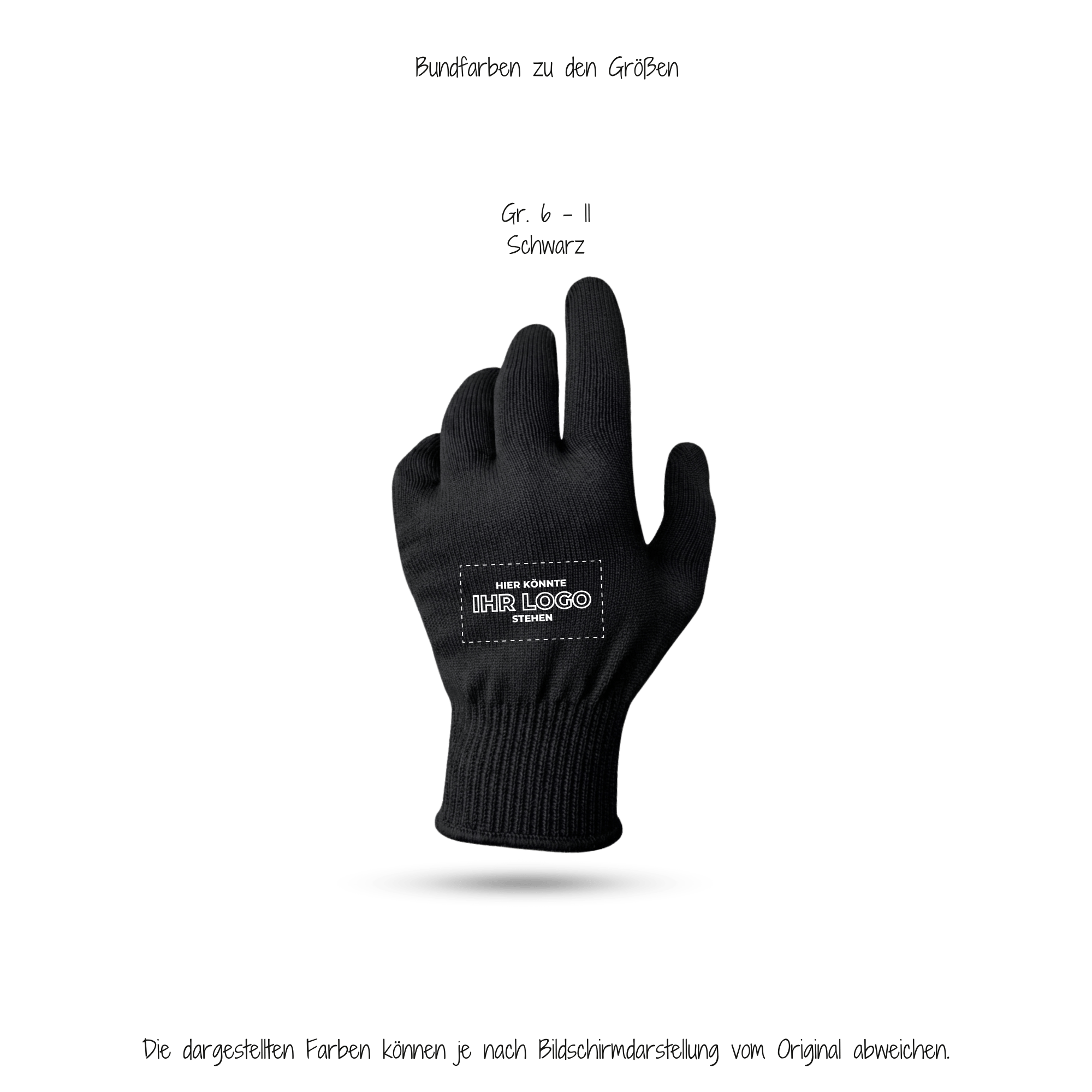 Strickhandschuhe mit Noppen mit Logo bedrucken - schwarz GP-SN-1