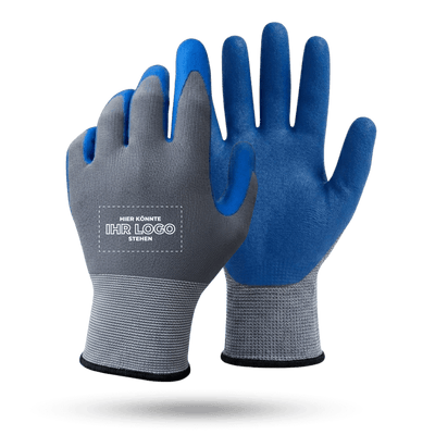 Arbeitshandschuhe bedrucken mit Logo - Grau/Blau GP-GB-1