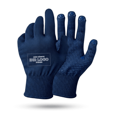 Strickhandschuhe mit Noppen mit Logo bedrucken - Blau GP-BN-1