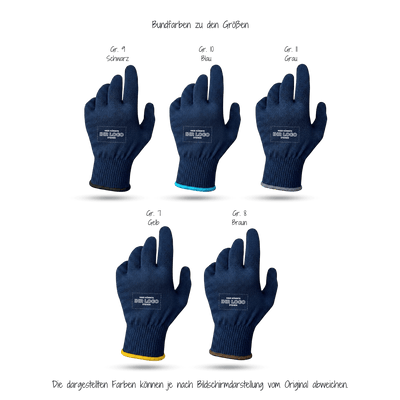 Strickhandschuhe mit Noppen mit Logo bedrucken - Blau GP-BN-1