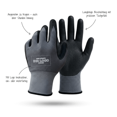 Arbeitshandschuhe bedrucken mit Logo - Grau GP-GS-2